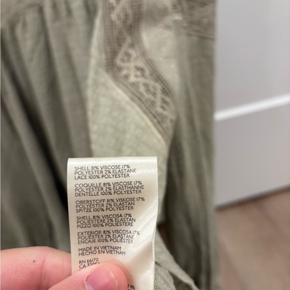 NWOT Free People It Takes Two Lace Top In Green Moss Size Large - Picture 3 of 9